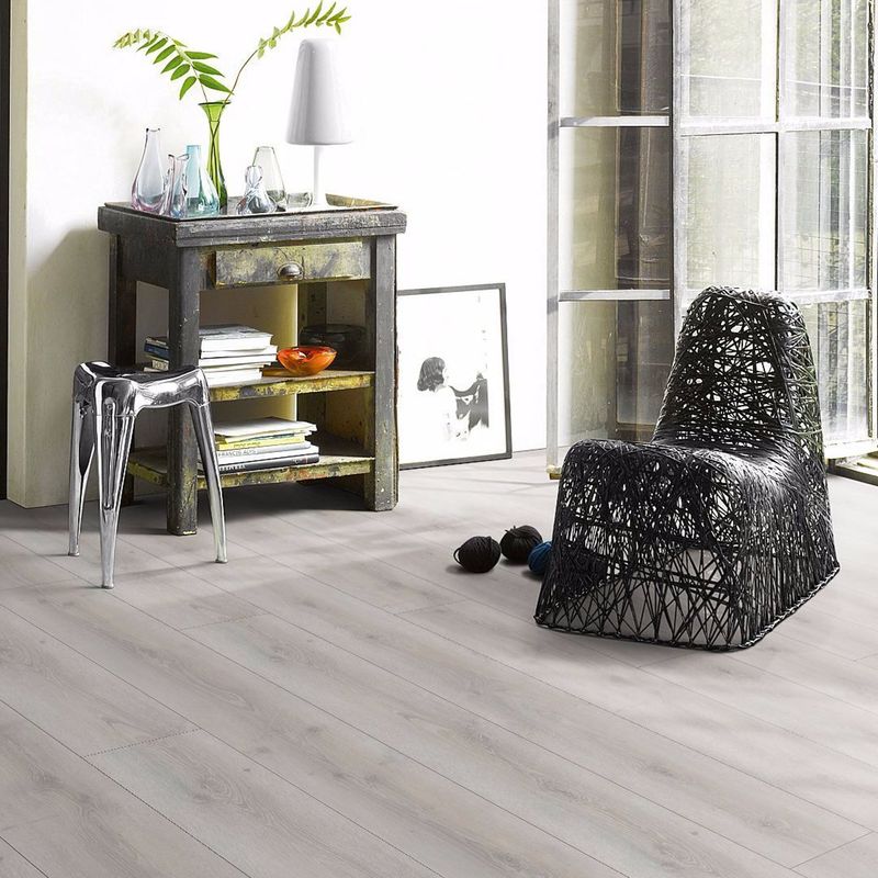 Piso Fotolaminado Roble Askada Blanco Calizo