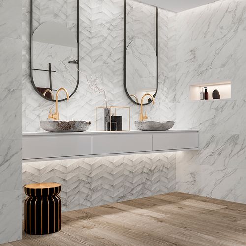 Revestimiento de Muro Terma Mosaic White 40x120 cm