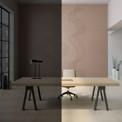 Revestimiento Acústico Ecowall V-Cut New EW212 Dark Camel 2340x1170x12 mm