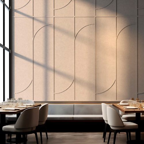 Revestimiento Acústico Ecowall Volume New EW228 Light Camel 2340x1170x18  mm