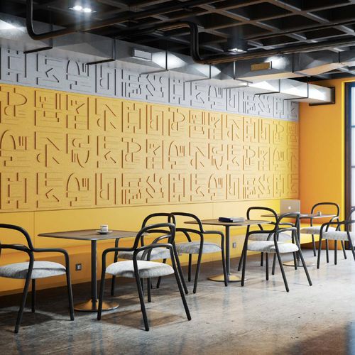 Revestimiento Acústico Ecowall Volume New EW233 Light Camel 2340x1170x12 mm