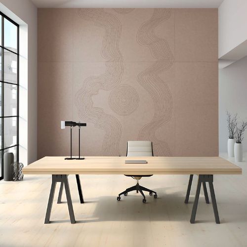 Revestimiento Acústico Ecowall V-Cut New EW211 Dark Camel 2340x1170x12 mm