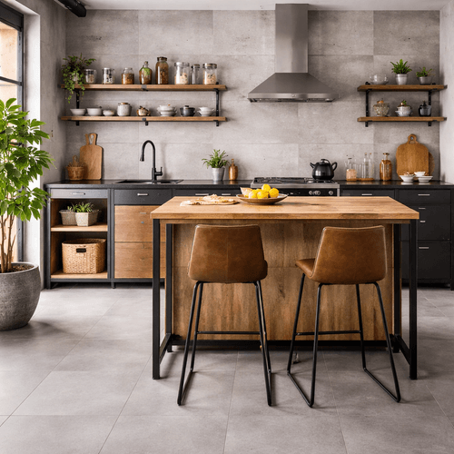 Piso Gres Porcelánico Piedra Beige 60x60 cm