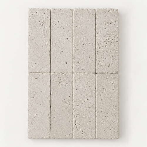 Revestimiento Mármol Travertino Fiorito Sandblasted 20x5x1 cm
